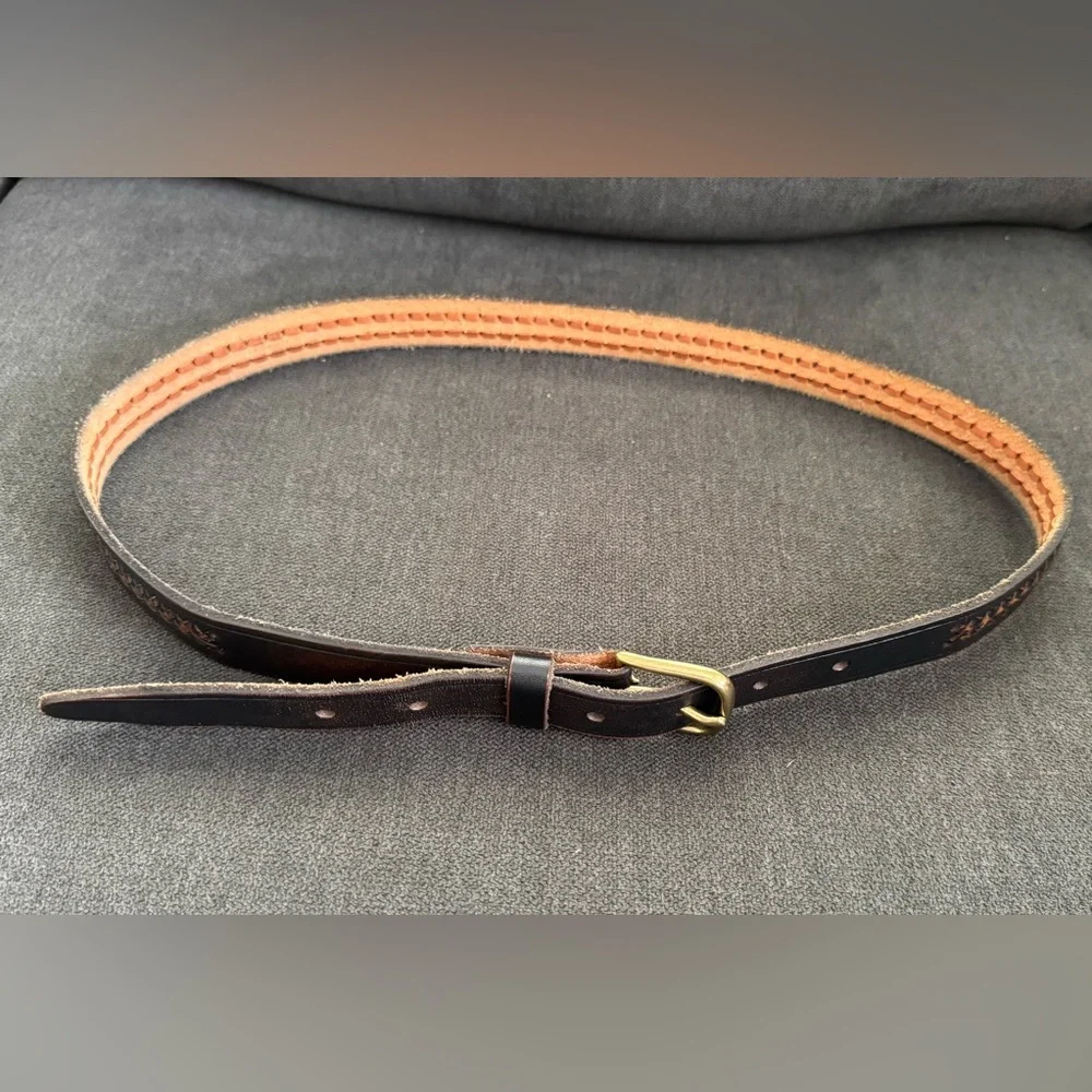 J. Crew‎ brown genuine leather women’s belt size M - Picture 3 of 7